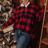 Winter Delights Buffalo Check Sherpa Pullover Curves Image - 1