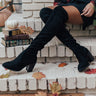 The Alice Faux Suede Thigh High Boot In Black Image - 1