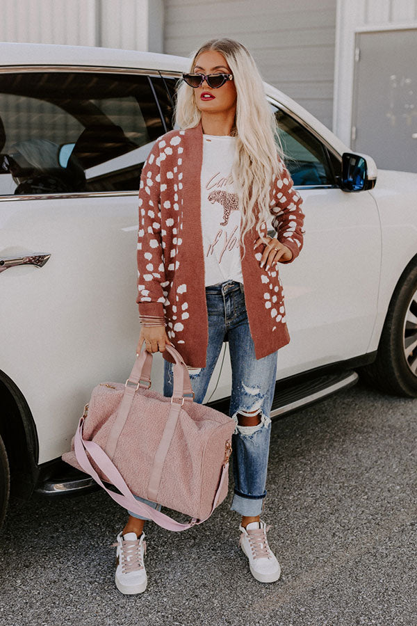 Sonoma Sightseeing Leopard Cardigan In Rustic Rose