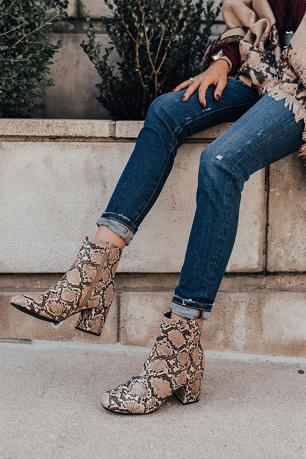 The Brie Snake Print Bootie Image - 1