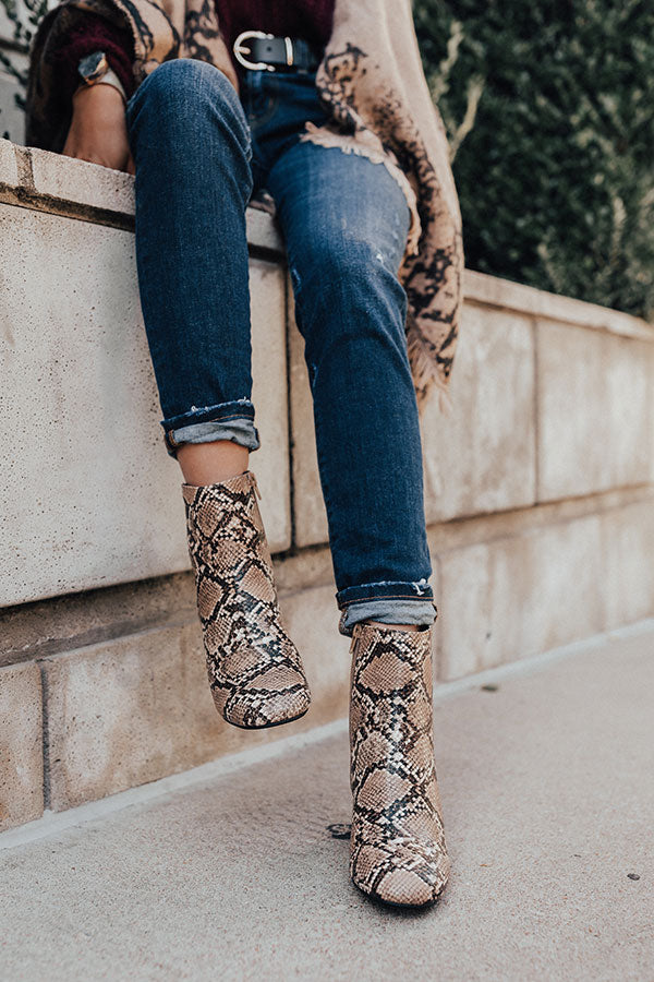 The Brie Snake Print Bootie Image - 2