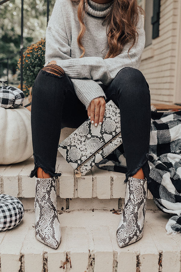 The Cora Snake Print Bootie Image - 1