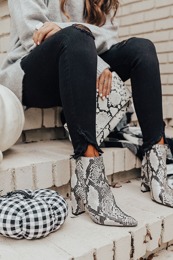 The Cora Snake Print Bootie Image - 2