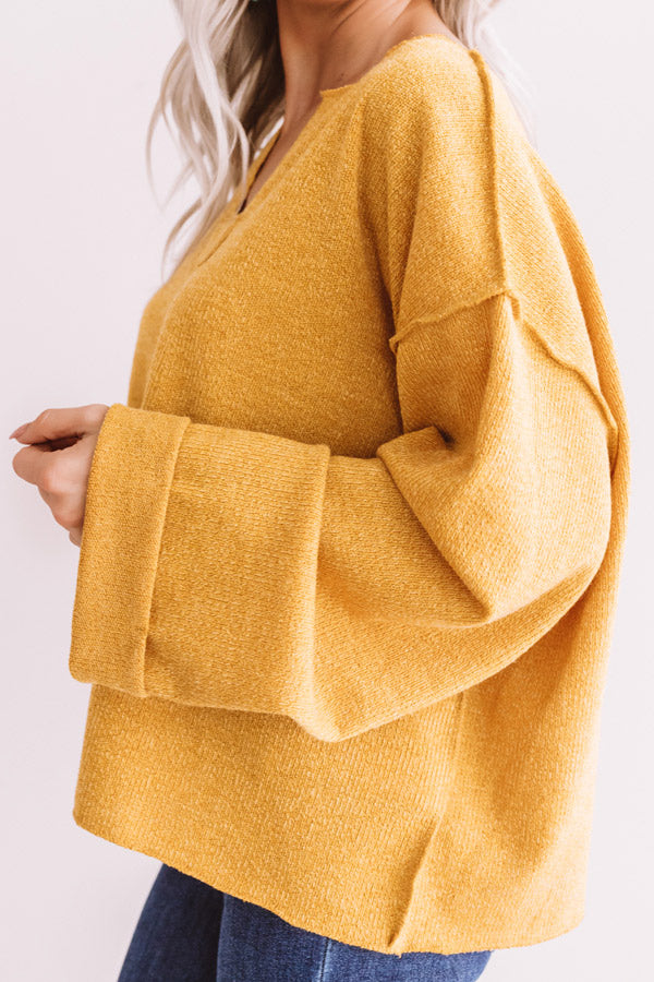 Once Upon a Dream Ribbed Shift Top In Golden Honey Image - 2