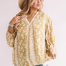 Romantic Retreat Snake Print Top In Mustard Curves Image - 1