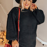 Feels Like Fall Distressed Sweater In Black Curves Image - 1