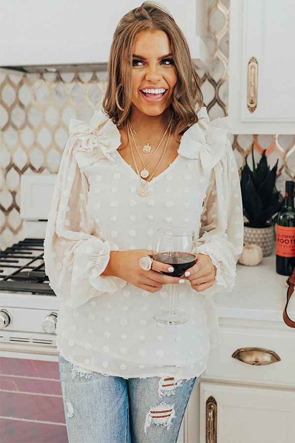 Romantic In Rome Shift Top In Cream