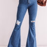 The Jonas High Waist Distressed Flare In Medium Wash Image - 1