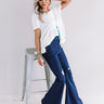 The Jonas High Waist Distressed Flare In Dark Wash Image - 1