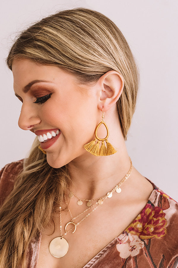 Making Music Tassel Earrings in Mustard Image - 1