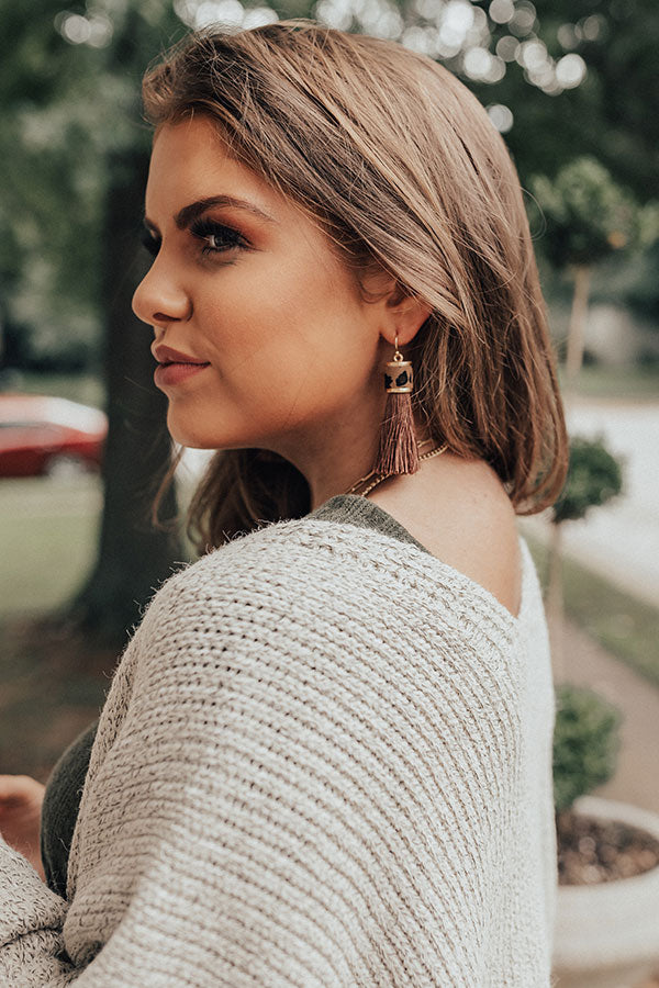 Afterglow Tassel Leopard Earrings