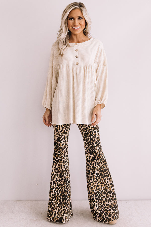 Travel The World Waffle Knit Top In Birch Image - 1