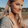 Feeling Flirtatious Feather Earrings In Taupe Image - 1