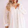 Spot On Babydoll Top In Cream Curves Image - 1