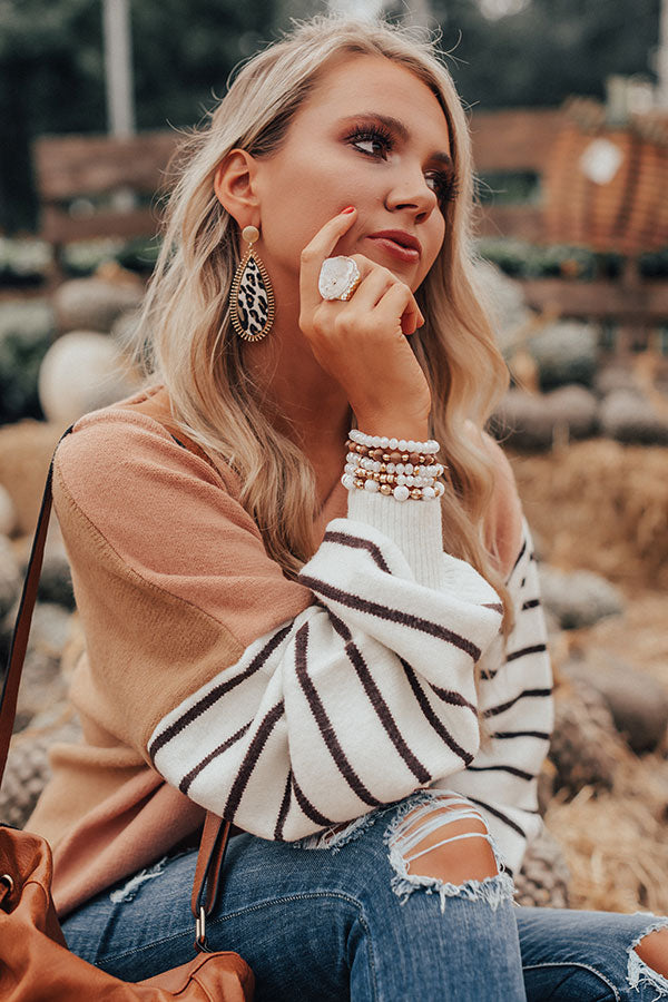 Simply Beaming Bracelet Set In White