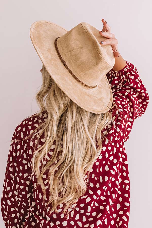 Adventure In The Alps Faux Suede Hat In Beige