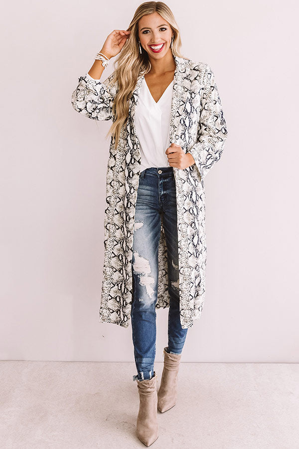 The High Society Snake Print Lightweight Coat