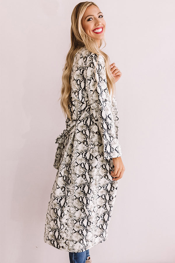 The High Society Snake Print Lightweight Coat Image - 2