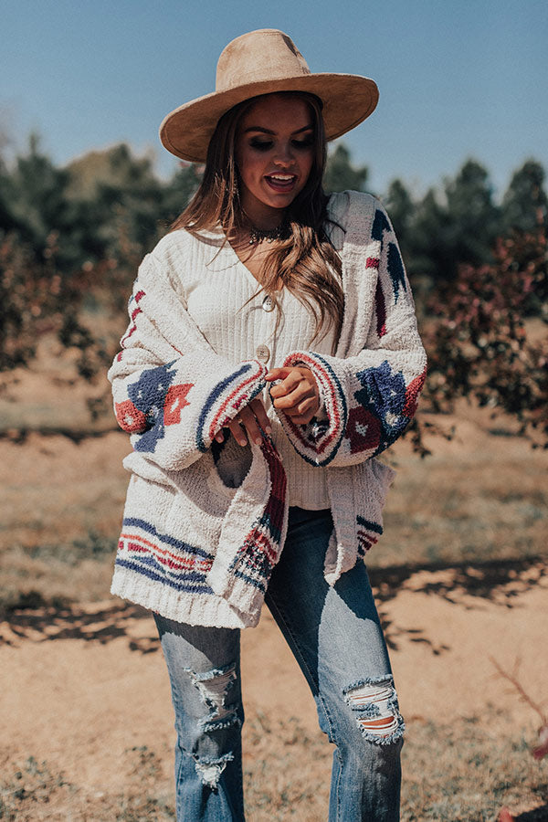 Warm Fuzzy Feels Knit Cardigan In Ivory