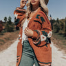Warm Fuzzy Feels Knit Cardigan In Rust Image - 1