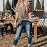 Get It Going Front Tie Tank In Martini Olive Image - 1