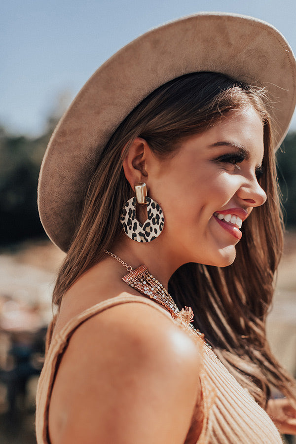 Cider Smiles Leopard Earrings In Ivory
