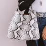 Nightlife Luxury Snake Print Tote In White Image - 1