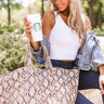 Neutral Territory Snake Print Tote In Brown Image - 1