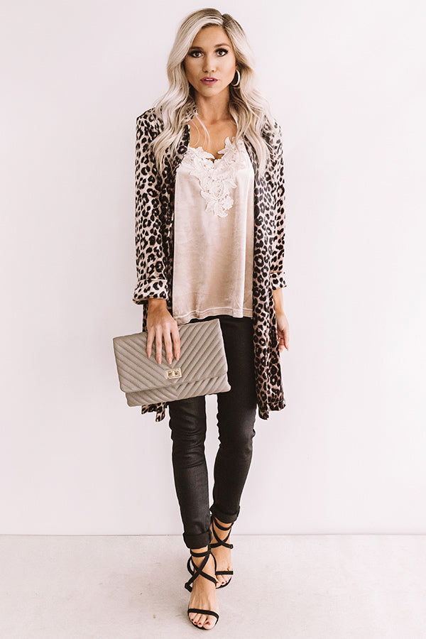 Chic On Speed Dial Velvet Leopard Cardigan Image - 4