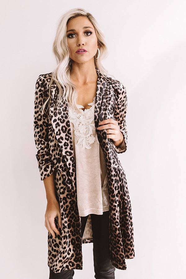 Chic On Speed Dial Velvet Leopard Cardigan Image - 1