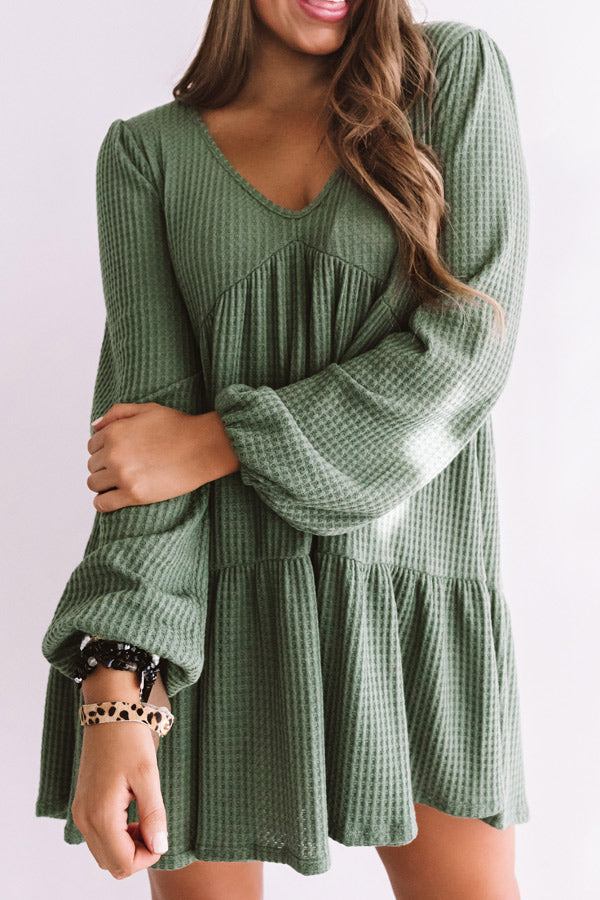 Skip To The Beat Babydoll Top in Olive Image - 2