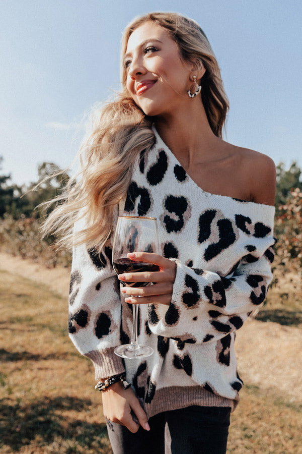 Sing It Louder Leopard Sweater In Ivory