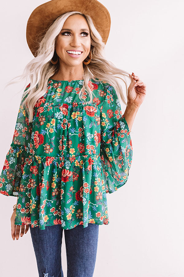 East Avenue Floral Shift Top Image - 1