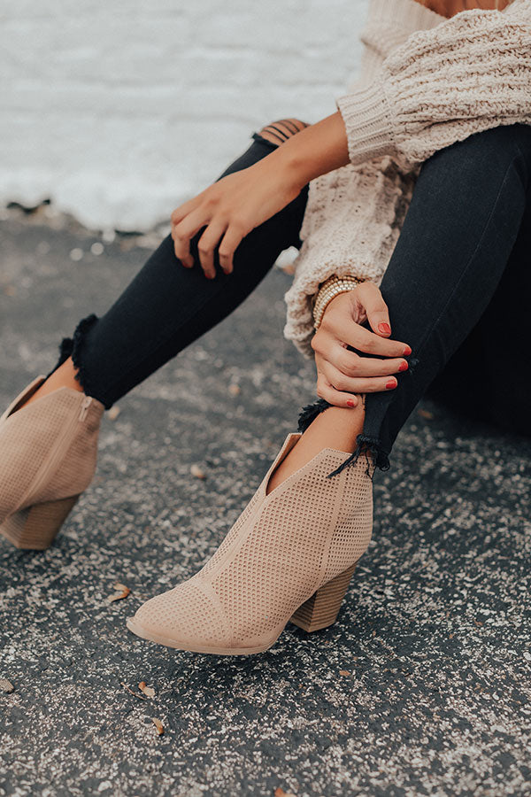 The Lyle Perforated Bootie In Iced Latte Image - 1