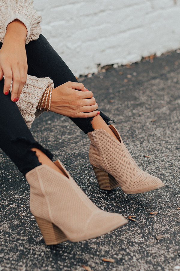 The Lyle Perforated Bootie In Iced Latte Image - 2