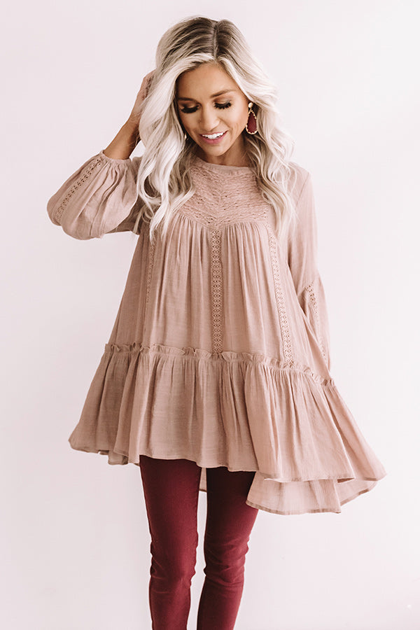 Chai And Kisses Shift Top in Mocha