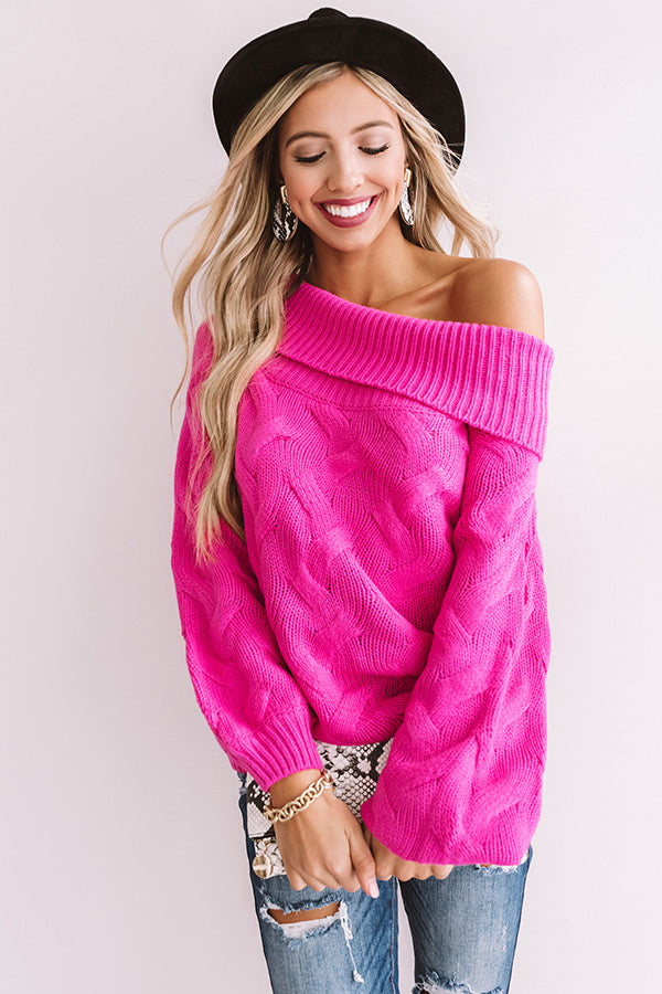 Cool Weather Crush Tunic Sweater in Hot Pink Image - 1