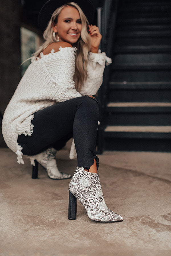 The Kendra Ankle Bootie In Snake Print Image - 1