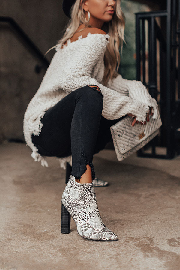 The Kendra Ankle Bootie In Snake Print Image - 2