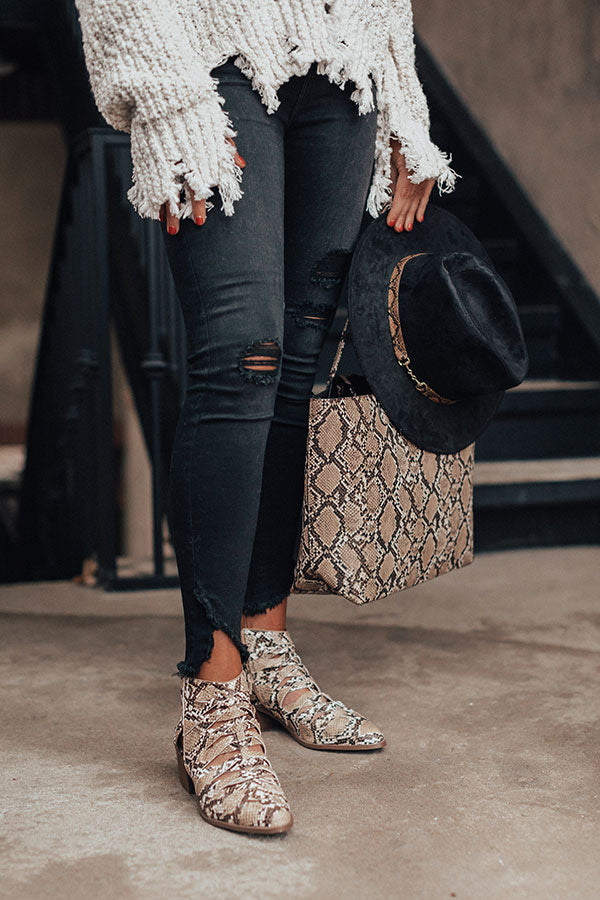 The Dani Snake Print Bootie Image - 2