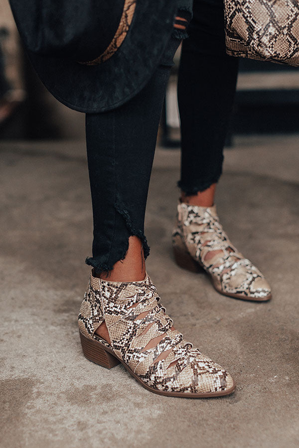 The Dani Snake Print Bootie Image - 1