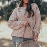 Cabin Kisses Cable Knit Chenille Sweater in Light Mocha Image - 1