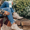 The Brenna Faux Suede Bootie In Stone Image - 1