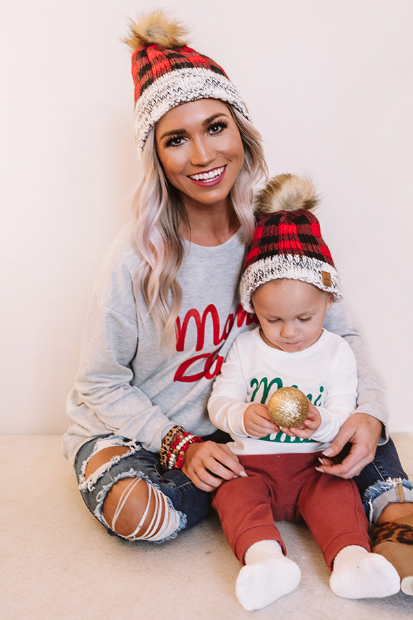 Snow Day Sippin' Children's Faux Fur Pom Beanie