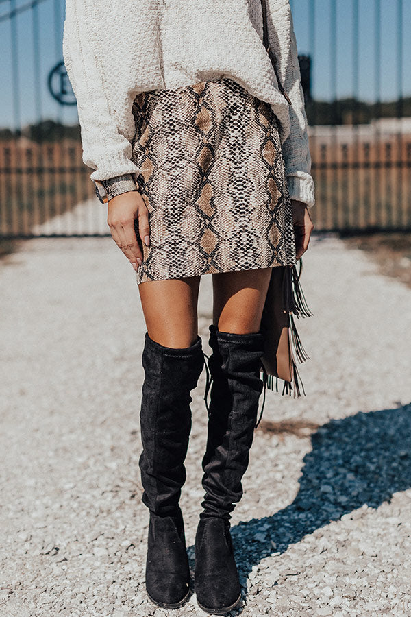 Pretty On Point Snake Print Skirt
