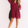 Spot On Babydoll Shift Dress in Wine Image - 1
