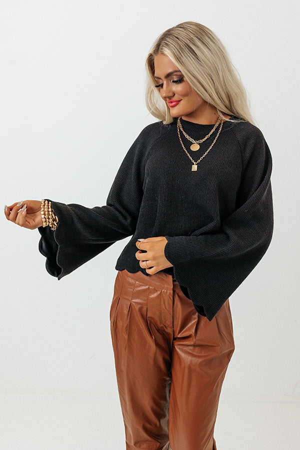 Twice As Nice Ribbed Shift Sweater In Black