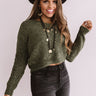Happy Expressions Chenille Sweater In Olive Image - 1