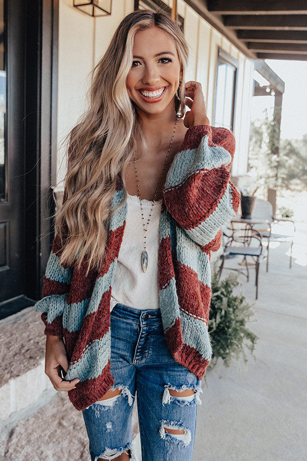 Stuck On You Knit Cardigan In Aurora Red