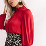 Better In Brooklyn Satin Shift Top In Red Image - 1